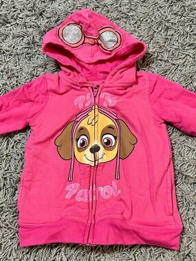 Paw Patrol Girls' Hot Pink Hooded Zip-Up Sweatshirt